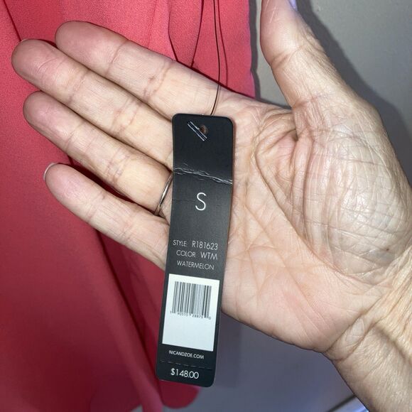 Nic + Zoe Watermelon Pink Boho Tunic Top Tassel Ties NWT Sz S But Can Fit Larger - Picture 8 of 11